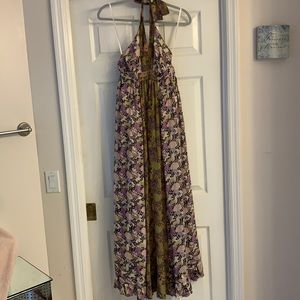 A halter maxi dress